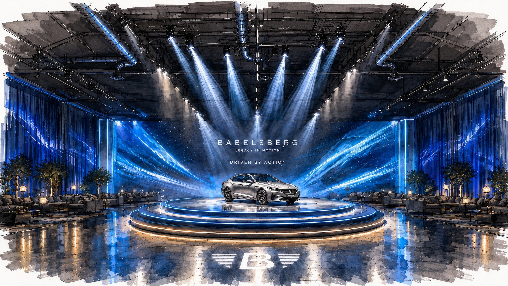 Skizze der Veranstaltung und des sets